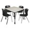 Regency Tables > Height Adjustable > Square Mobile Table & Chair Sets, 48 W, 48 L, 23-34 H, Maple TB4848PLAPCBK40BK - alternate 1